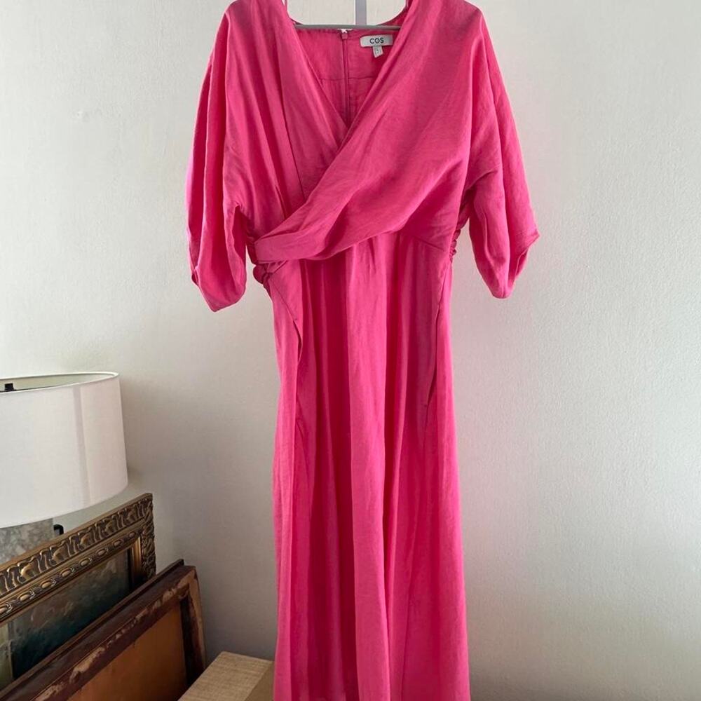 Cos pink midi dress with